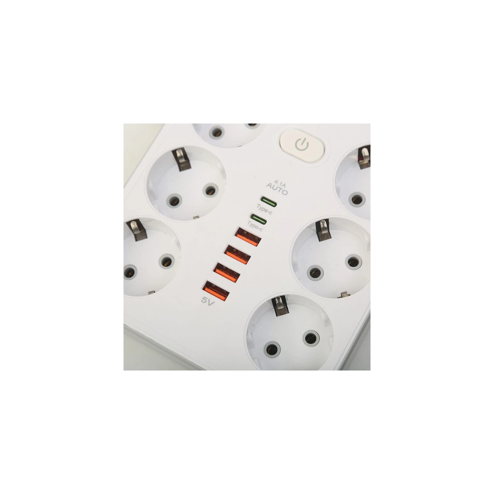 XoKo XK-SP-6-4-2-WH (UA) Кількість розеток 6 шт, 4 USB, 2 USB Type-C