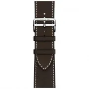 Apple Watch Hermès Series 9 GPS + Cellular, 45mm Silver Stainless Steel Case with Ebene Deployment Buckle (MRQP3 / H074198CJ46)