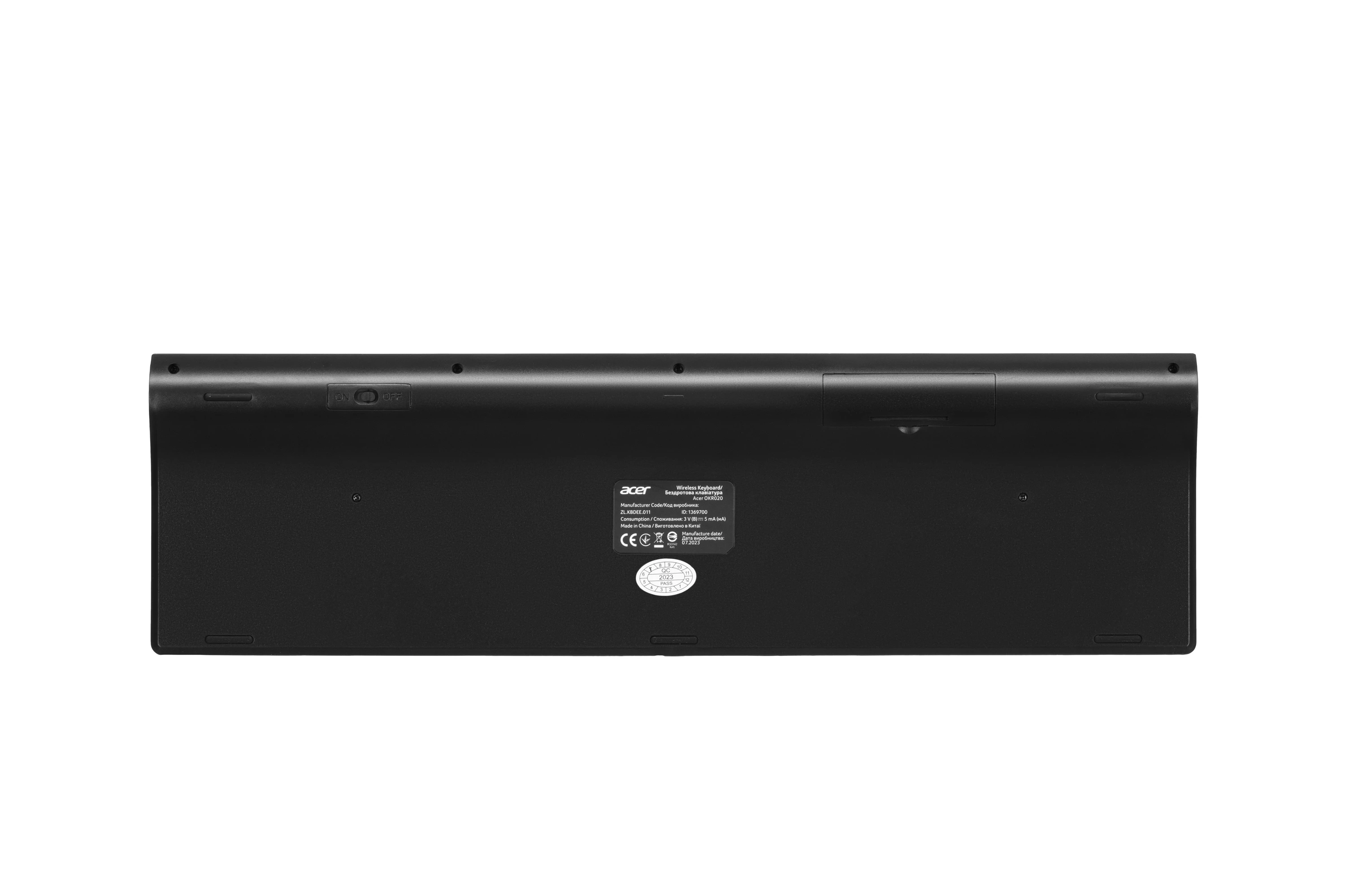 Acer OKR020, 109key, WL, EN/UKR/RU (ZL.KBDEE.011) (UA) Тип клавіатури: Мембранні;