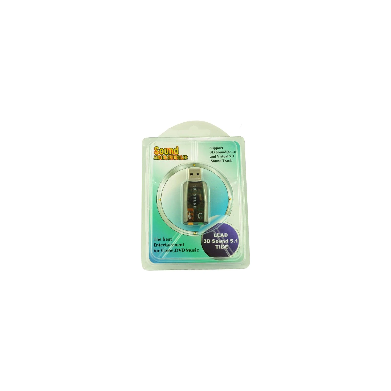 Atcom USB-sound card (5.1) 3D sound (Windows 7 ready) (7807) (UA) Интерфейс: USB 2.0; Количество