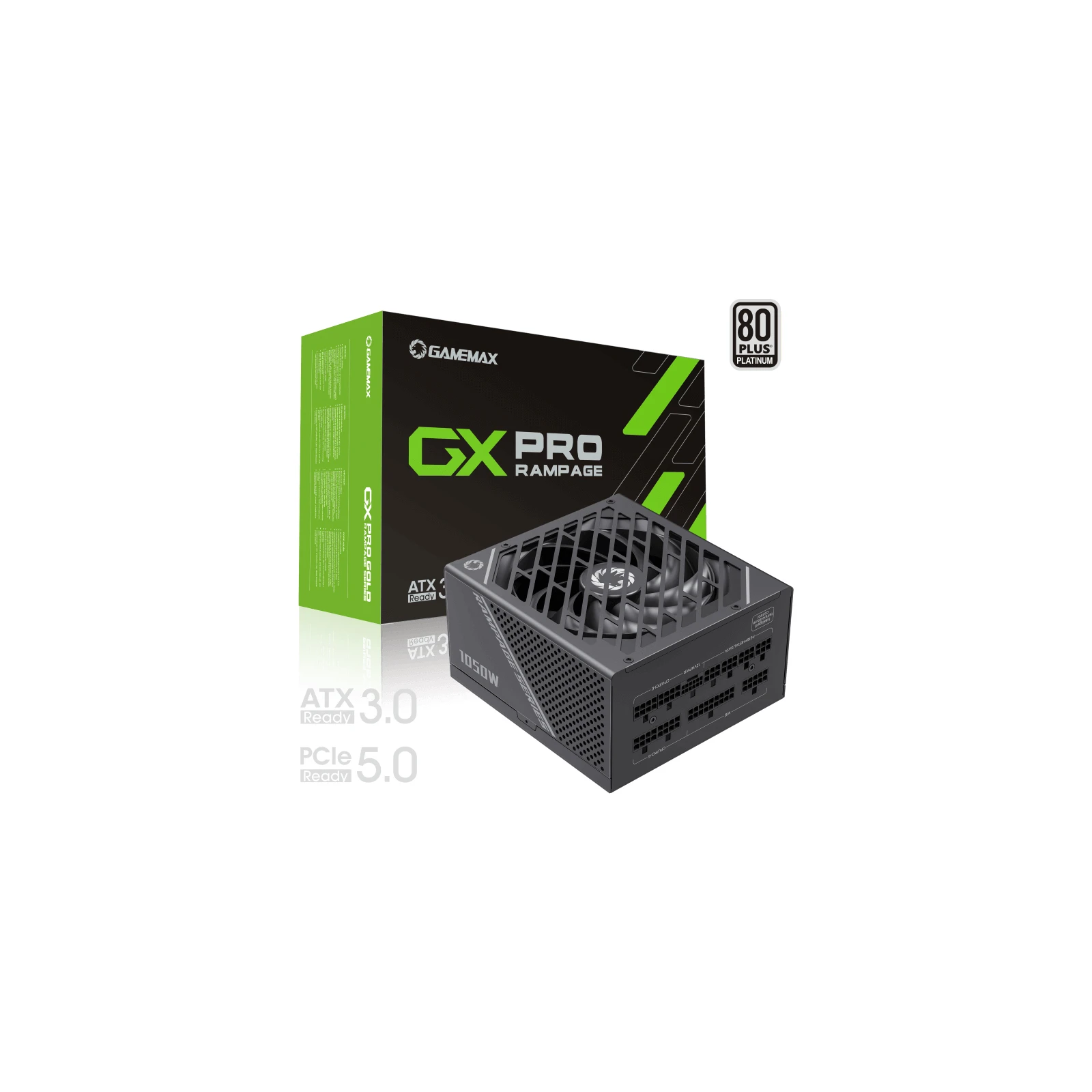 Gamemax 1050W (GX-1050 PRO BK (ATX3.0 PCIe5.0) (UA) Тип БП для майнинга, модульные, для компьютеров