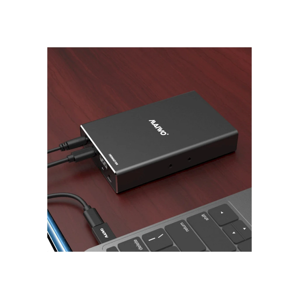 Maiwo 2*HDD 2.5 SATA/SSD до 9.5mm USB3.1 GEN2 Type-C, RAID 0,1 (K25272C) (UA) Зовнішній інтерфейс USB Type-C;