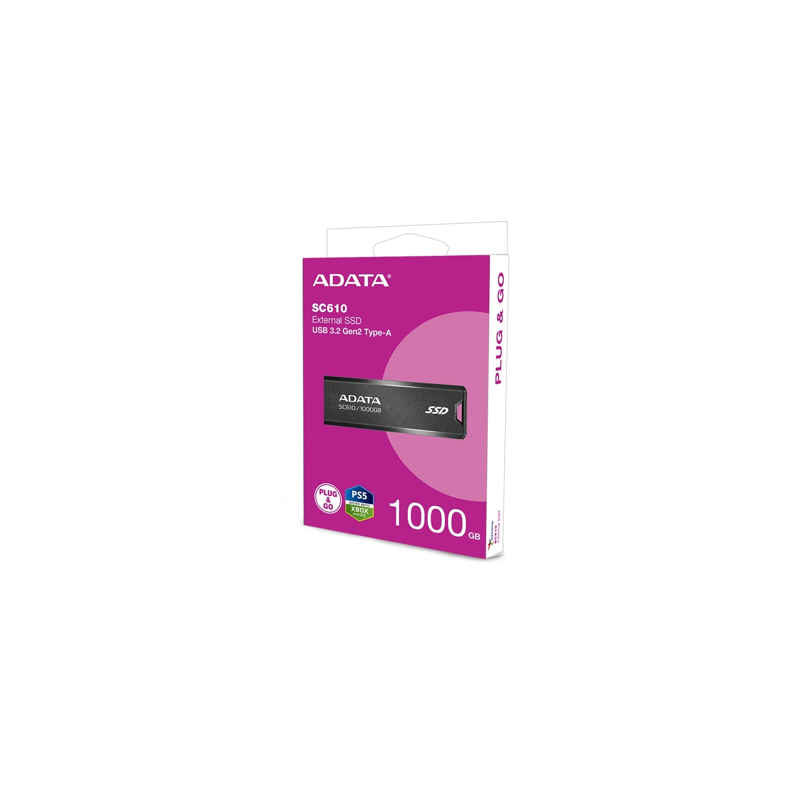 USB 3.2 1TB SD610 ADATA (SC610-1000G-CBK/RD) (UA) Тип накопителя: внешний; Объем
