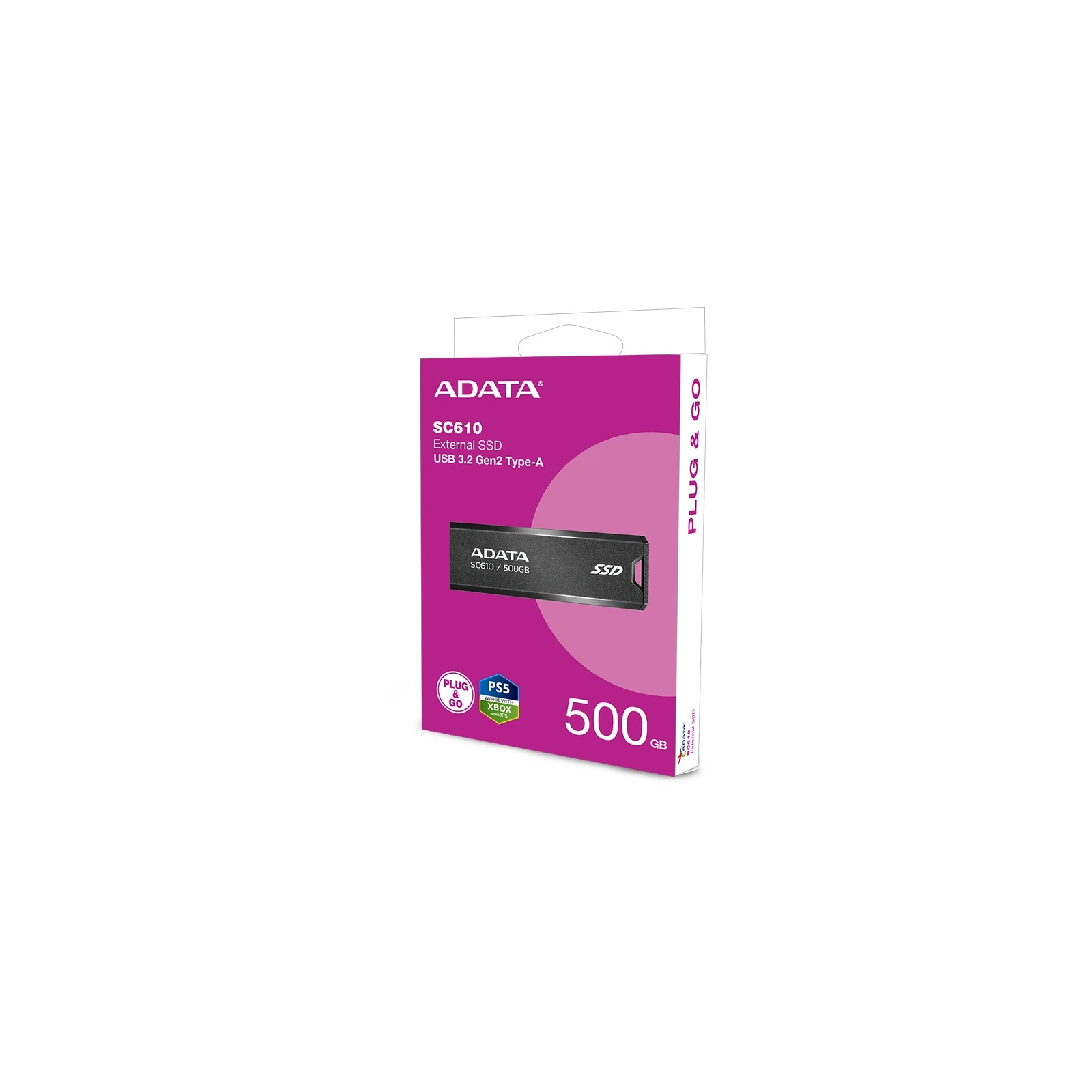 USB 3.2 500GB SD610 ADATA (SC610-500G-CBK/RD) (UA) Тип накопичувача: зовнішній;