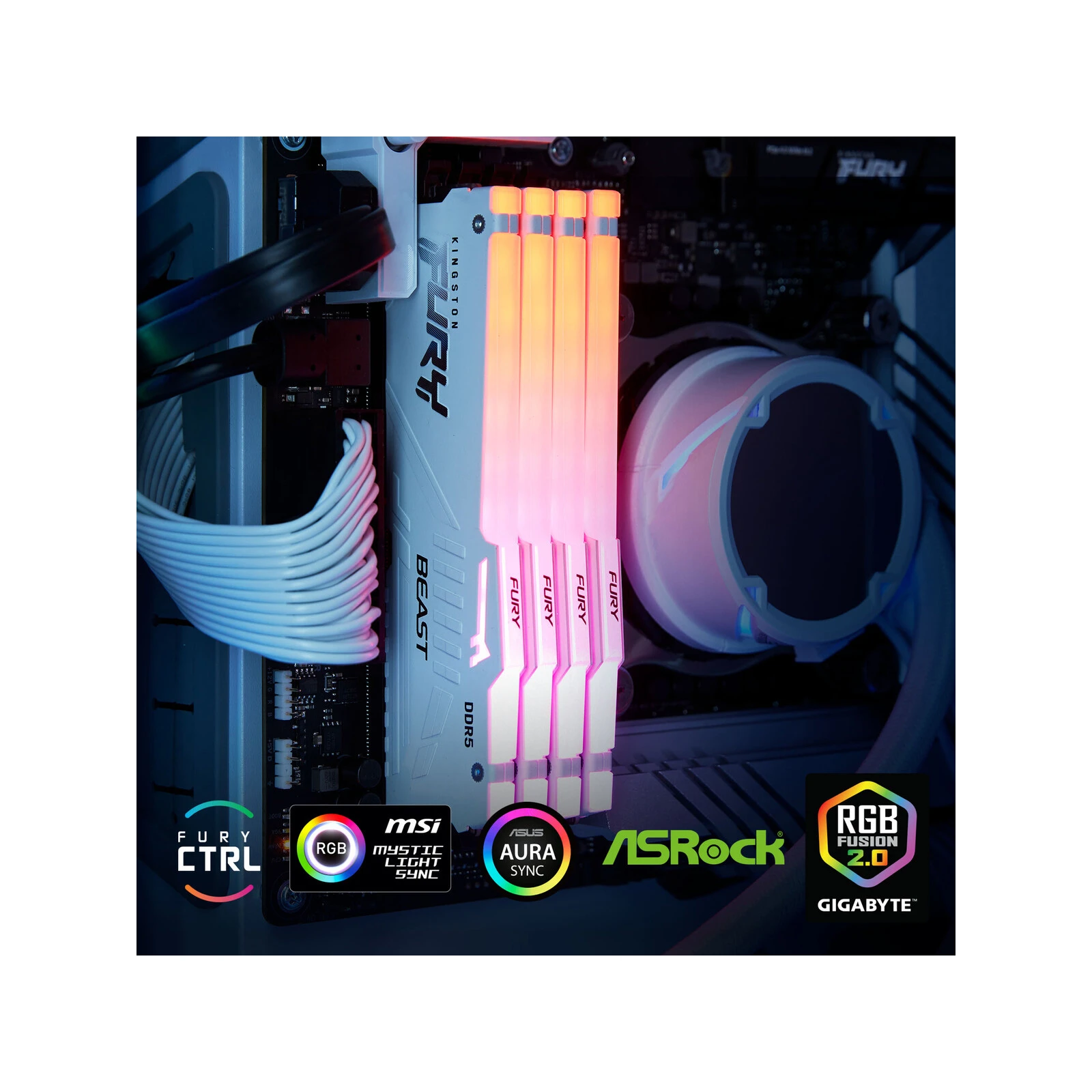 DDR5 32GB 6000 MHz Beast AM5 RGB White Kingston Fury (ex. HyperX) (KF560C36BWEA-32) (UA) Частота пам'яті 6000 МГц