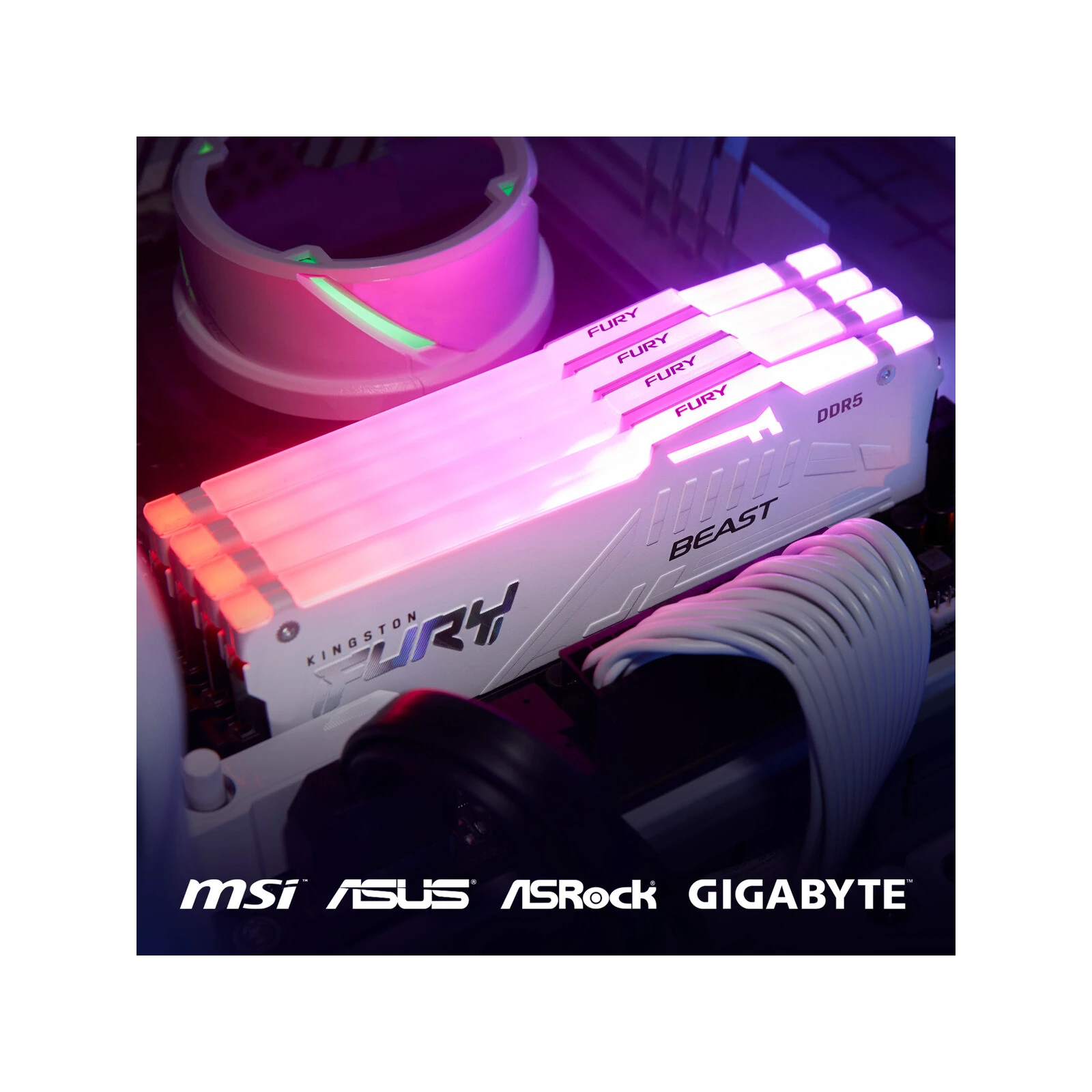 DDR5 32GB 6000 MHz Beast AM5 RGB White Kingston Fury (ex. HyperX) (KF560C36BWEA-32) (UA) Кількість модулів у наборі 1