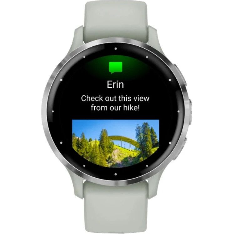 Garmin Venu 3S Silver S. Steel Bezel w. Sage Gray Case and S. Band (010-02785-01) Android є