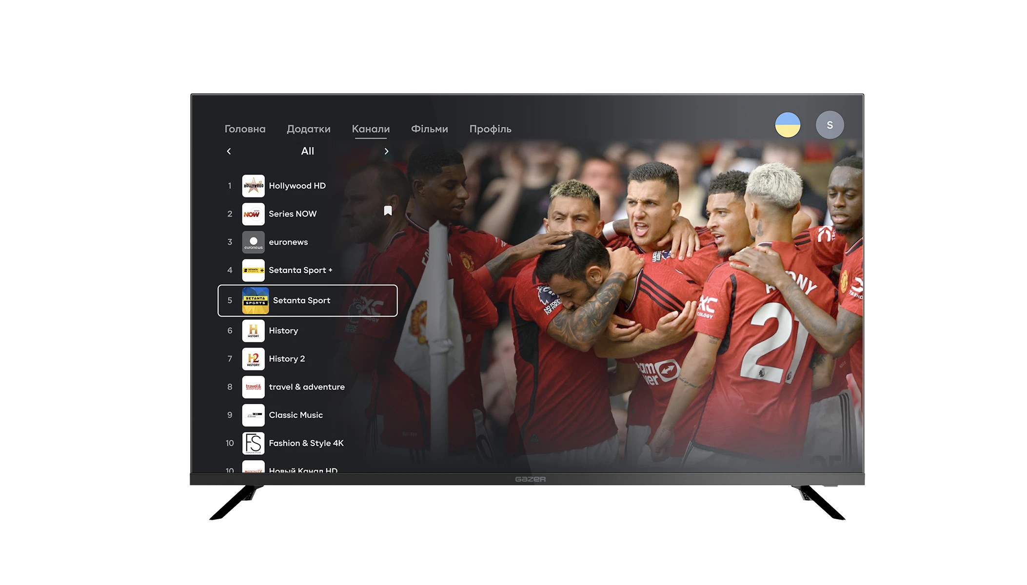 Gazer TV55-UN1 Діагональ екрану: 55; Роздільна