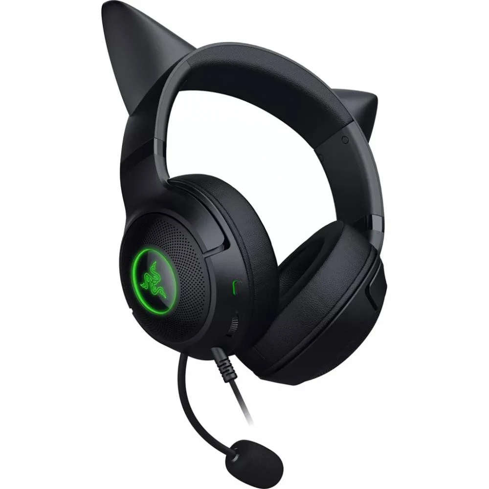 Razer Kraken Kitty V2 Black (RZ04-04730100-R3M1) Материалы (оголовья/чаш/амбушюр) Пластик/Пластик/Кожзам