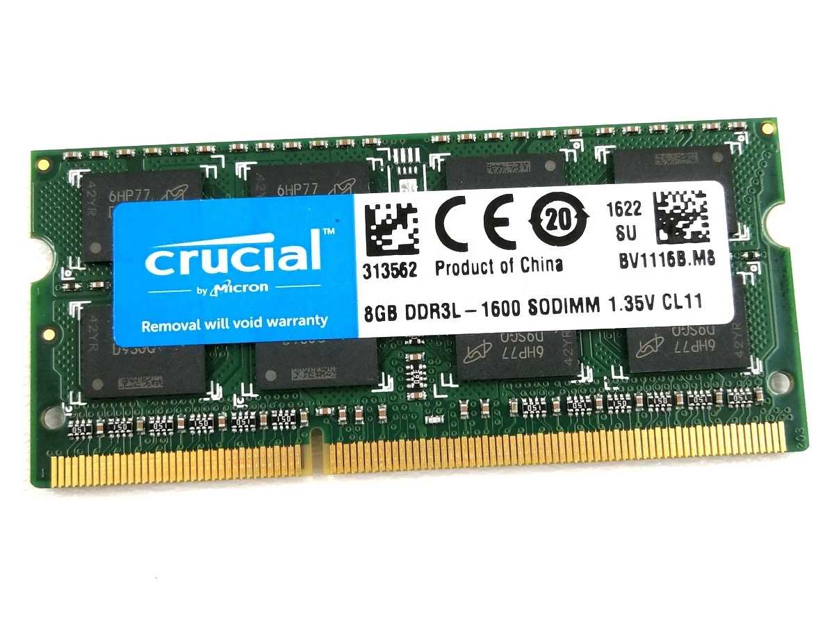 SO-DIMM DDR3L 8GB/1600 Crucial (CT102464BF160B.C16FPD) Об'єм одного модуля: 8 ГБ;