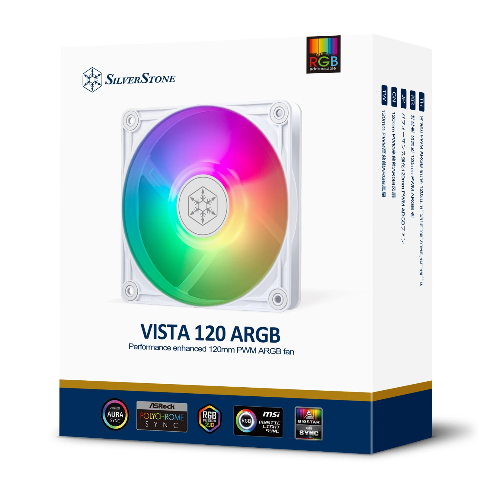 Корпусний вентилятор SilverStone Vista VS120W-ARGB (SST-VS120W-ARGB) (UA) Призначення: корпус; Тип: