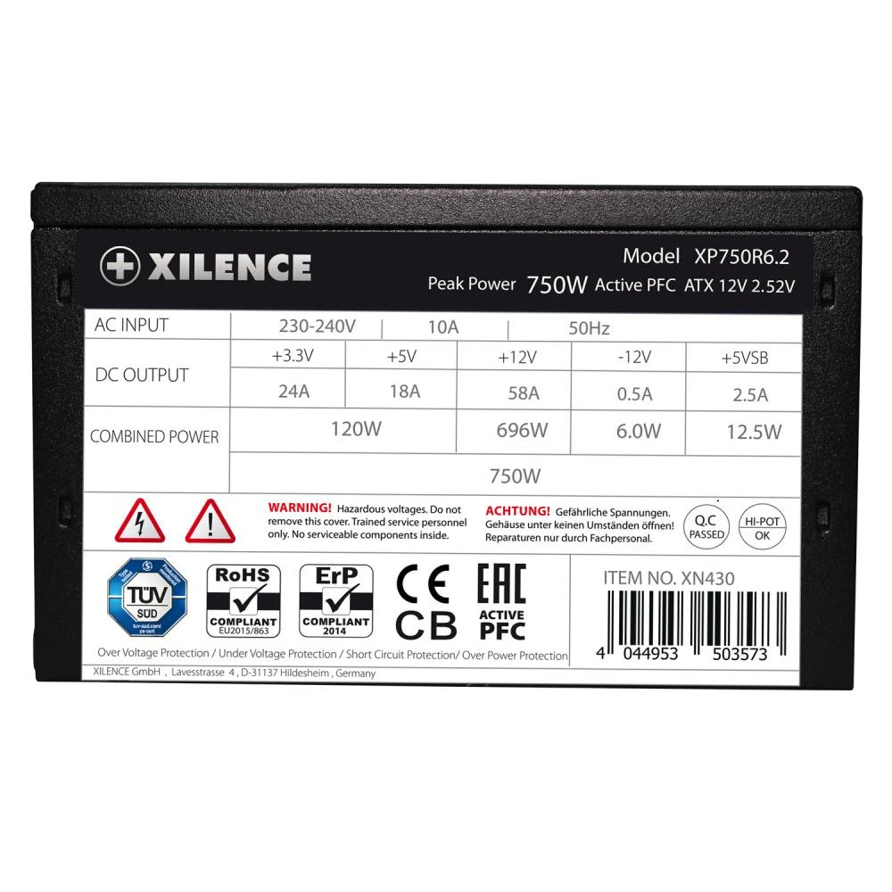 XILENCE Performance C+ 750W (XP750R6.2) (UA) Бренд: XILENCE; Форм-фактор БП: ATX, EPS;