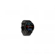 Garmin Venu 3 Slate S. Steel Bezel w. Black Case and Leather Band (010-02784-52)