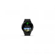 Garmin Venu 3 Slate S. Steel Bezel w. Black Case and Leather Band (010-02784-52)