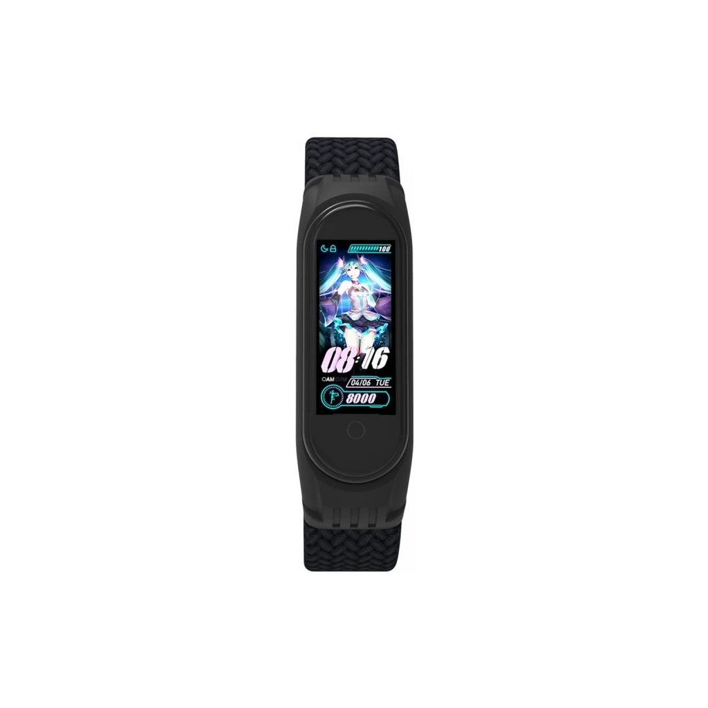 Ремешок для фитнес браслета Armorstandart Braided Solo Loop для Xiaomi Mi Band 4/5/6 Black size M (ARM58769) (UA)