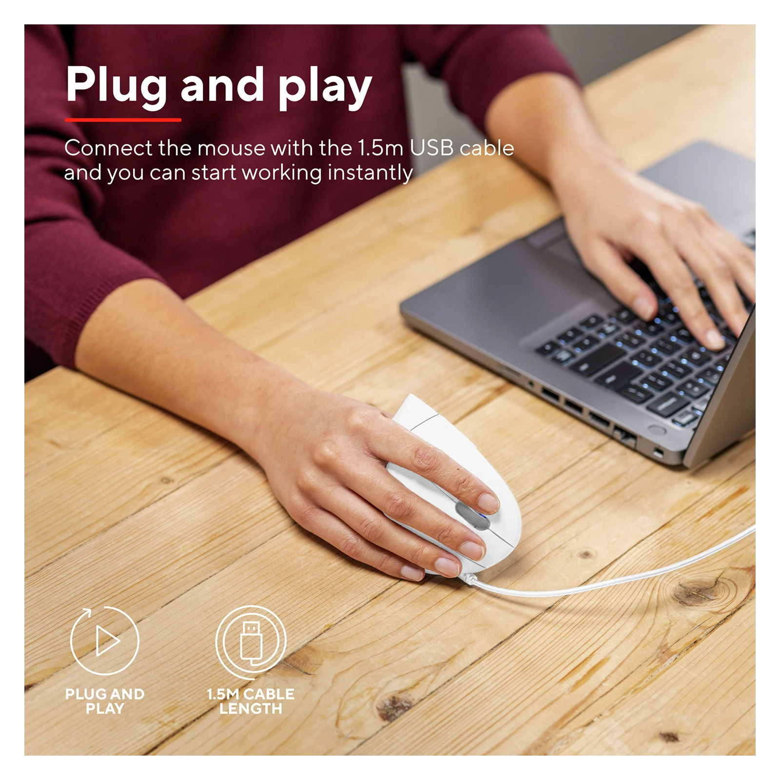 Trust Verto Ergonomic USB White (25133) (UA) Тип: Вертикальные; Назначение: