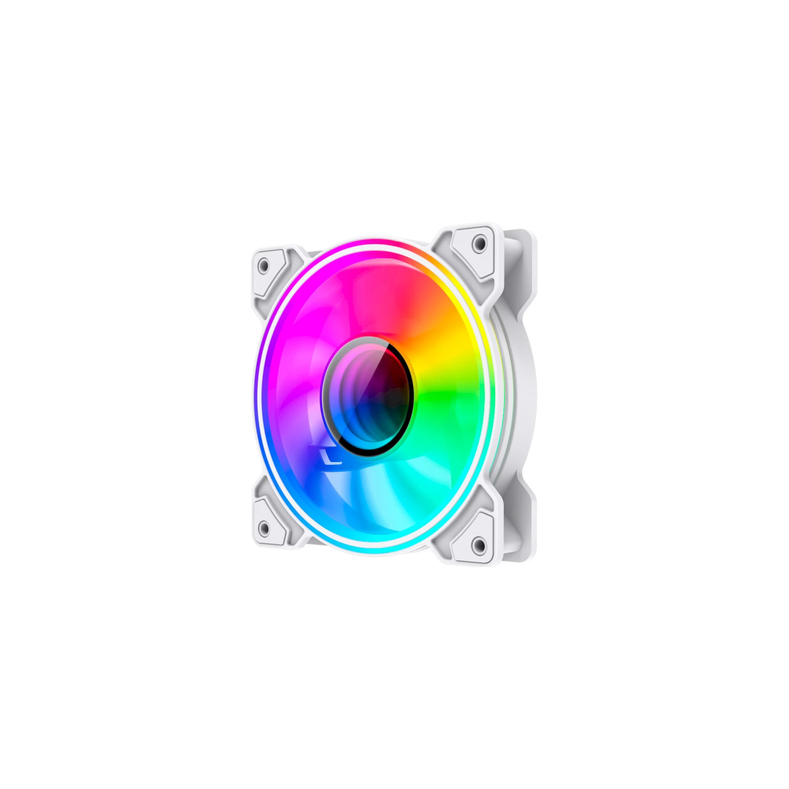 Кулер для корпусу Gamemax Dual Ring Infinity WH (UA) Подсветка разноцветная