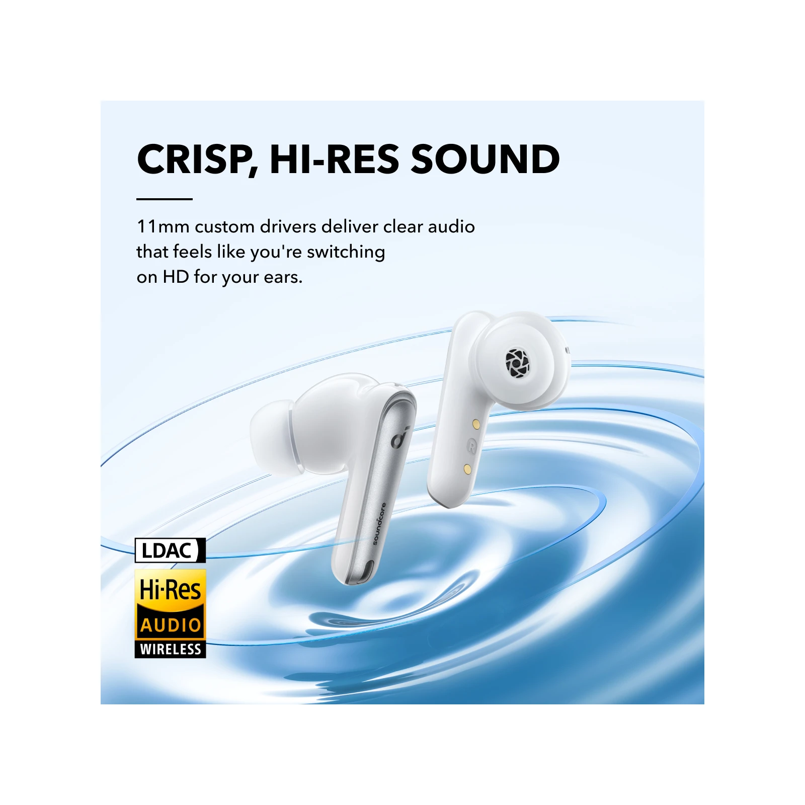 Anker SoundCore Liberty 4 NC Clear White (A3947G21) Тип: TWS (True Wireless Stereo); Призначення: