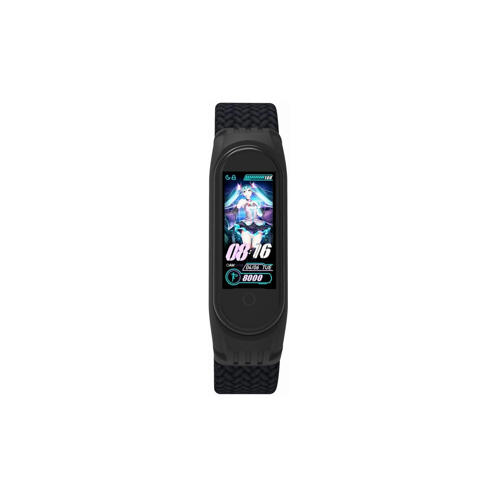 Ремінець для фітнес браслета Armorstandart Braided Solo Loop Xiaomi Mi Band 7/6/5/4 Black size L (ARM58763) (UA)
