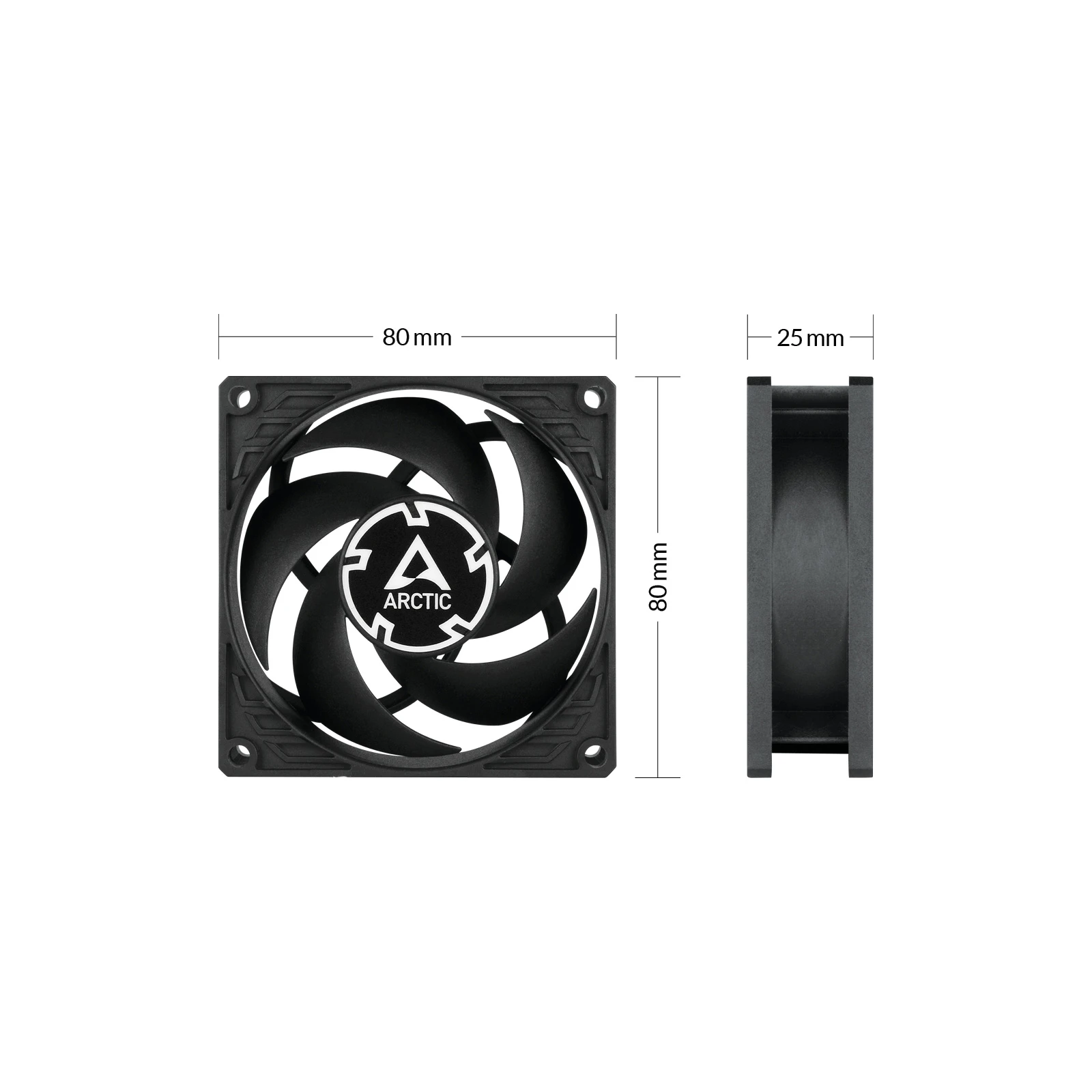 Кулер для корпусу Arctic P8 MAX (ACFAN00286A) (UA) Напруга живлення вентиляторів 12 В