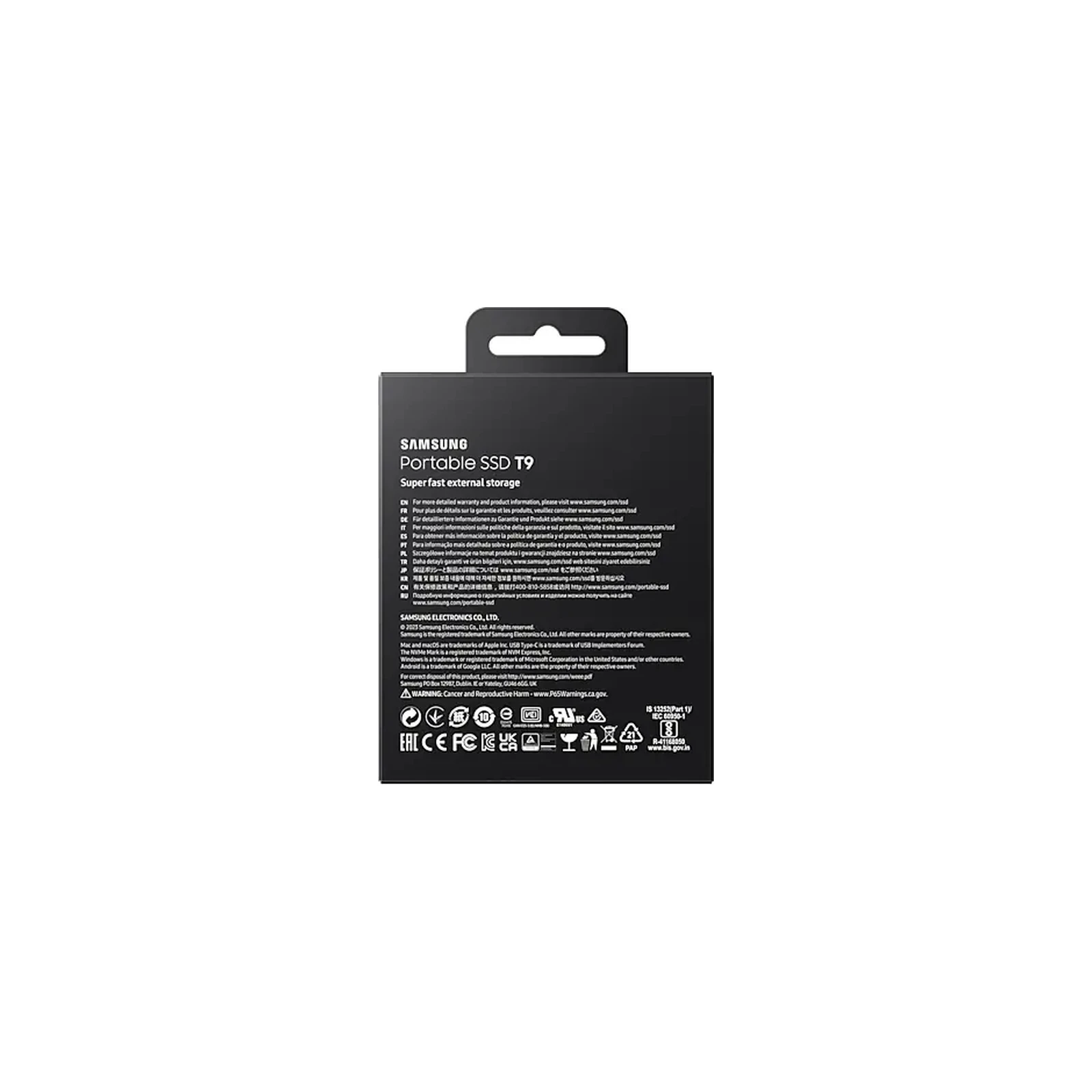 USB 3.2 2TB T9 Samsung (MU-PG2T0B/EU) (UA) Форм-фактор portable