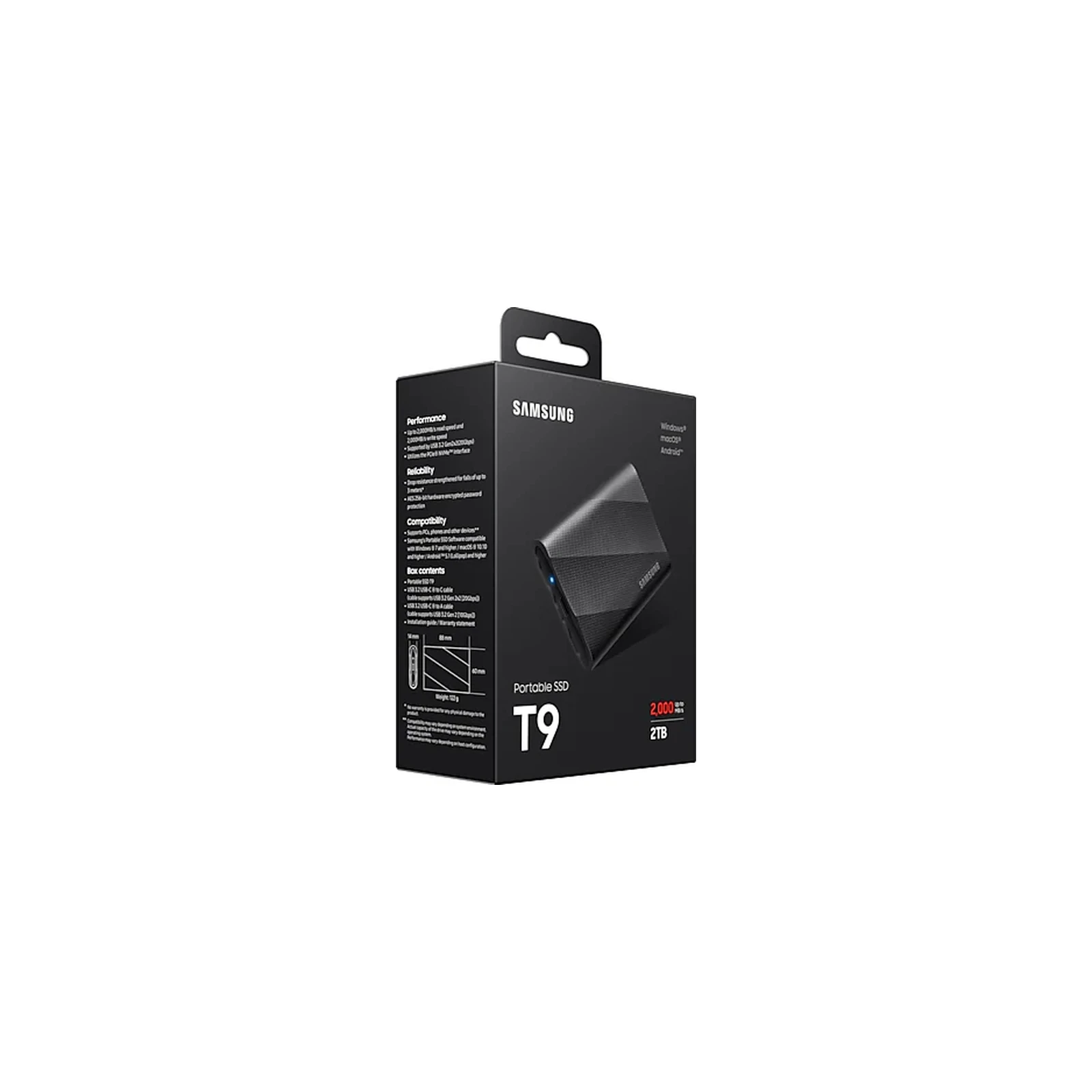 USB 3.2 2TB T9 Samsung (MU-PG2T0B/EU) (UA) Типоразмер М2 -