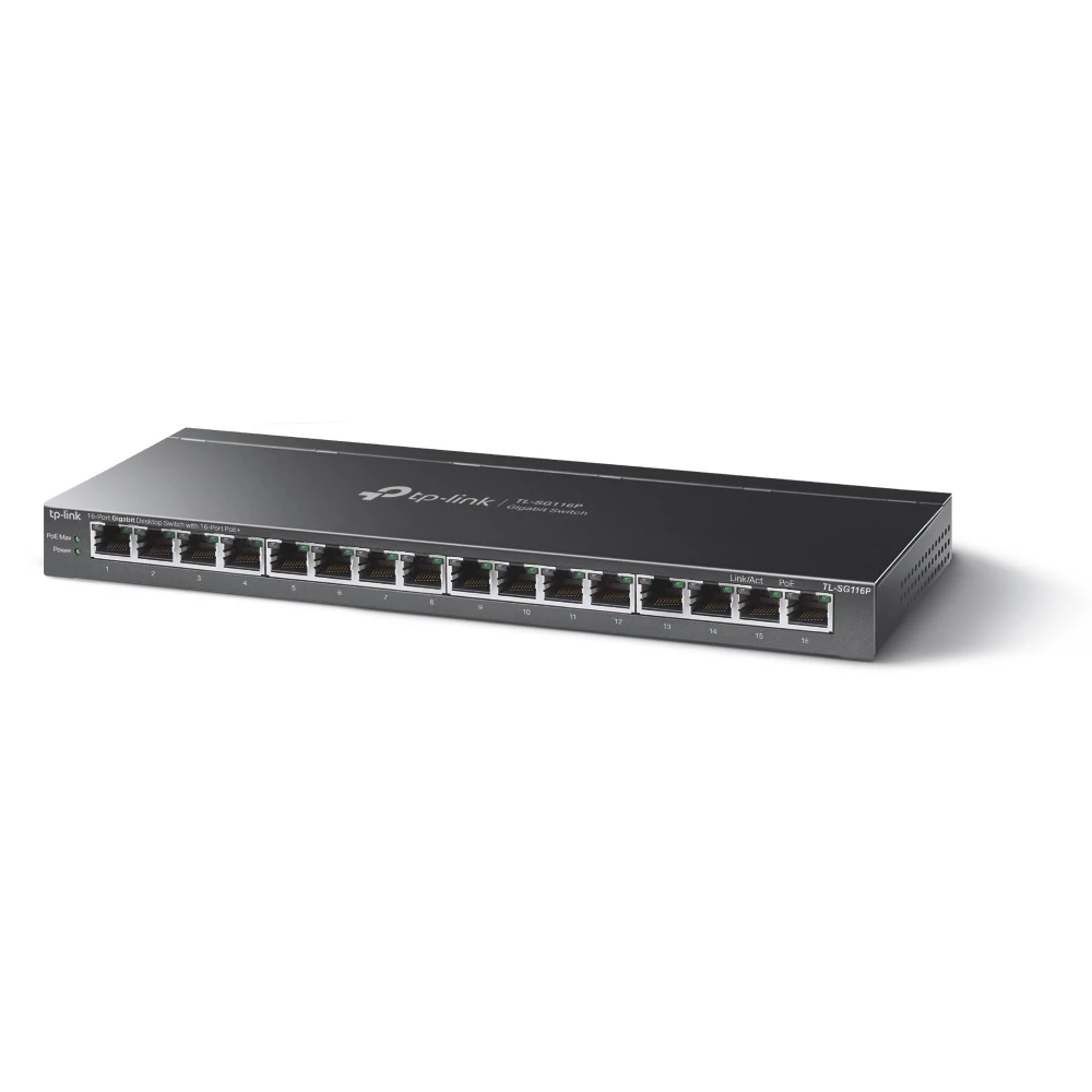 Коммутатор TP-Link TL-SG116P (UA) Порты 10 / 100 Мбит / с: нет; Порты