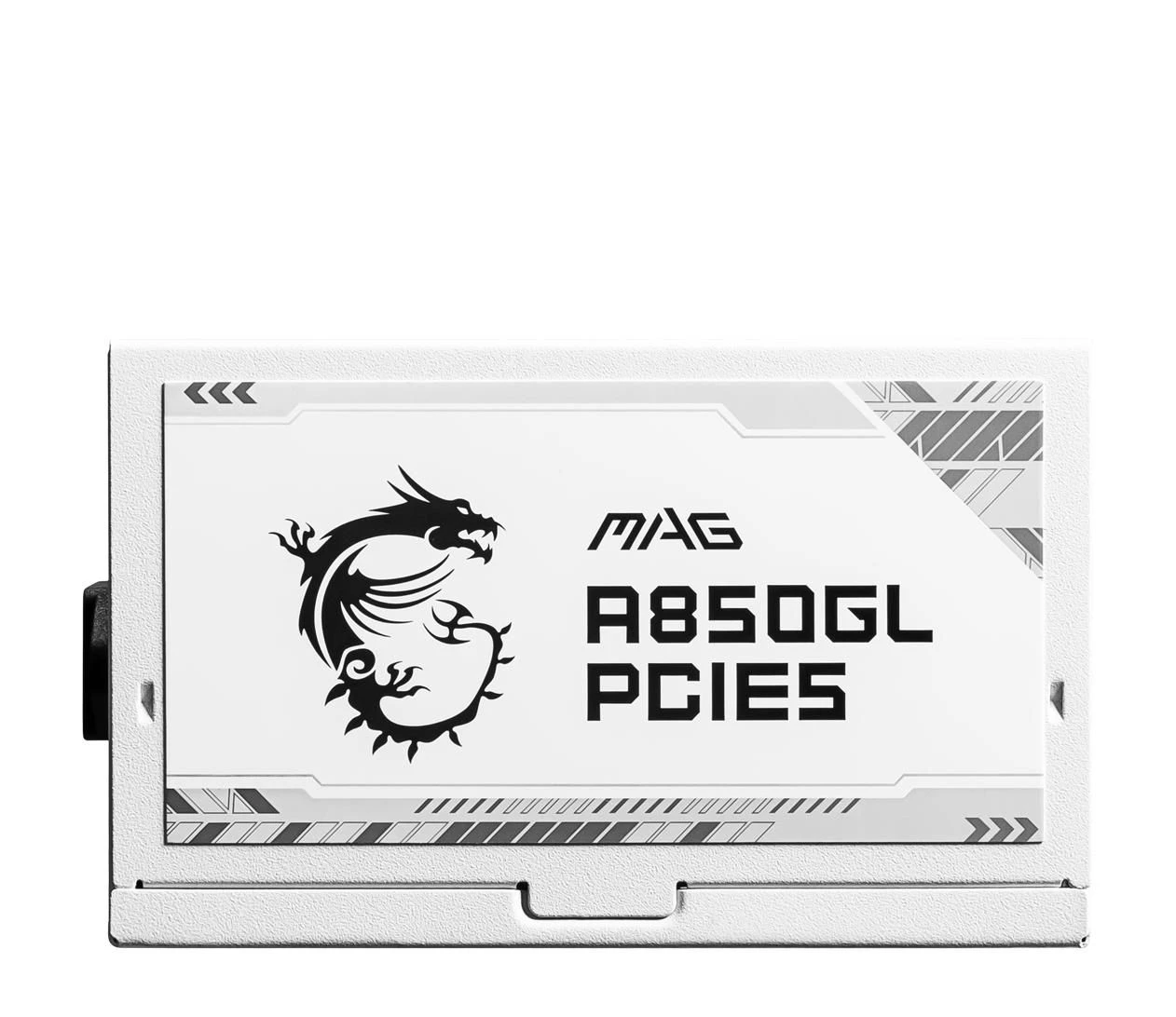 MSI A850GL 850W 80 Plus Gold ATX 3.0 (MAG A850GL PCIE5 WHITE) EU Рознімання живлення  EPS12V / ATX 20+4 (24) PIN - 1 ПК; EPS12V/ATX (10) PIN - 1 ПК; 12VHPWR – 1 ПК; ЦП/PCI-E (8) PIN – 4 ПК; SATA / MOLEX (6) PIN-код - 4 шт.