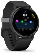 Garmin vivoactive 5 Slate Aluminum Bezel with Black Case and Silicone Band (010-02862-10/50/5A)