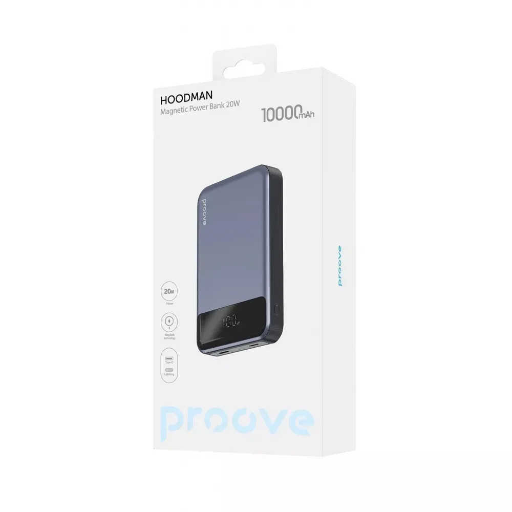 POWERBANK 10000 mAh Proove Hoodman Magnetic 20W LED-дисплей є;