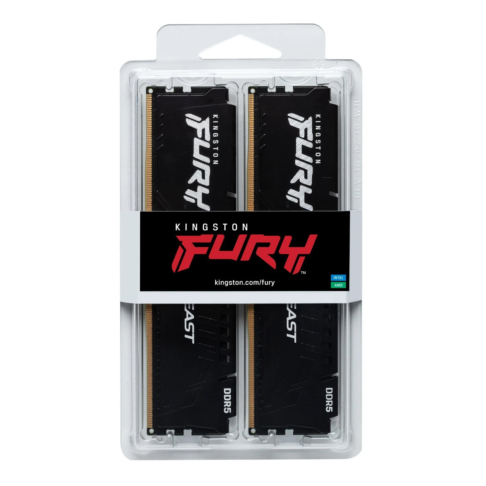 DDR5 16GB (2x8GB) 5200 MHz Beast Black Kingston Fury (ex. HyperX) (KF552C36BBEK2-16) Тип пам'яті: DDR5; Об'єм пам'яті: 16