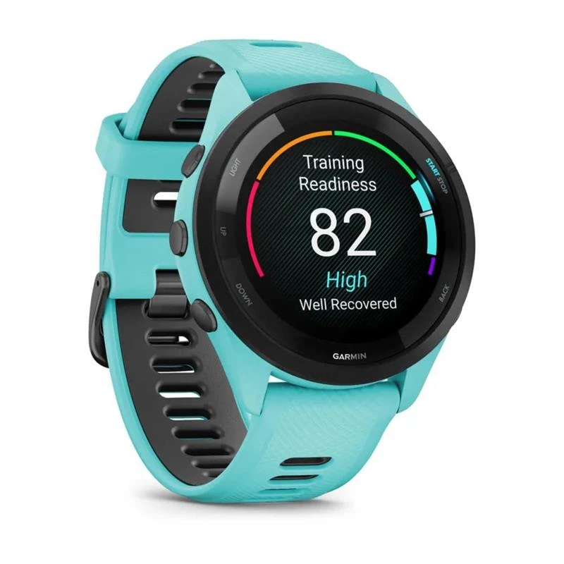 Garmin Forerunner 265 Black Bezel з Aqua Case and Aqua/Black Silicone Band (010-02810-52) Діагональ екрану: 1.3; Роздільна