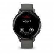 Garmin Venu 3s Silver Stainless Steel Bezel with Pebble Gray Case and Silicone Band (010-02785-50)