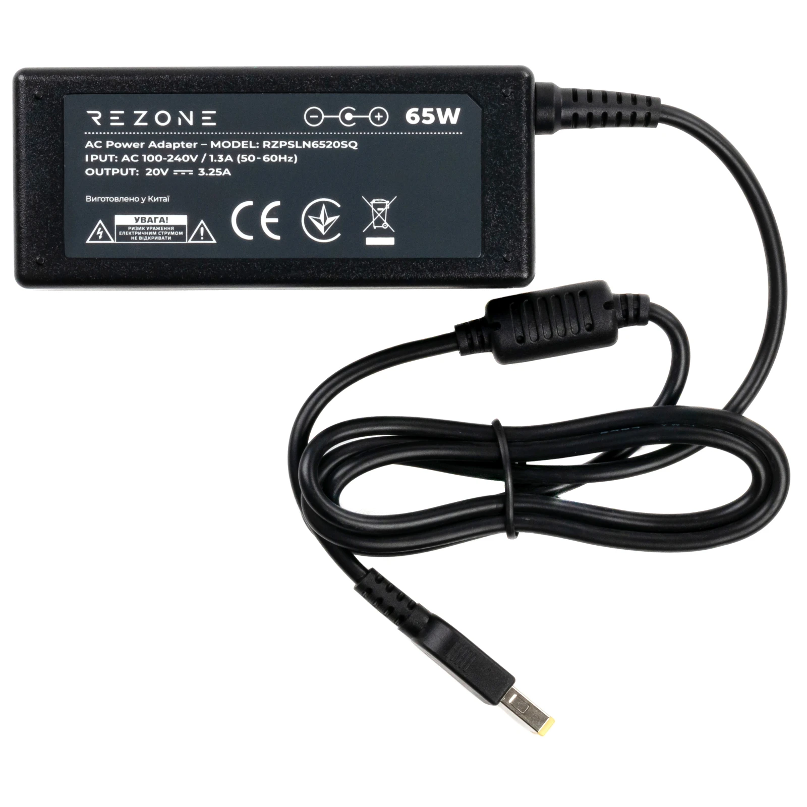 Rezone Lenovo 65W 20V 3.25A square with pin (RZPSLN6520SQ) (UA) Сумісність з ноутбуками Lenovo