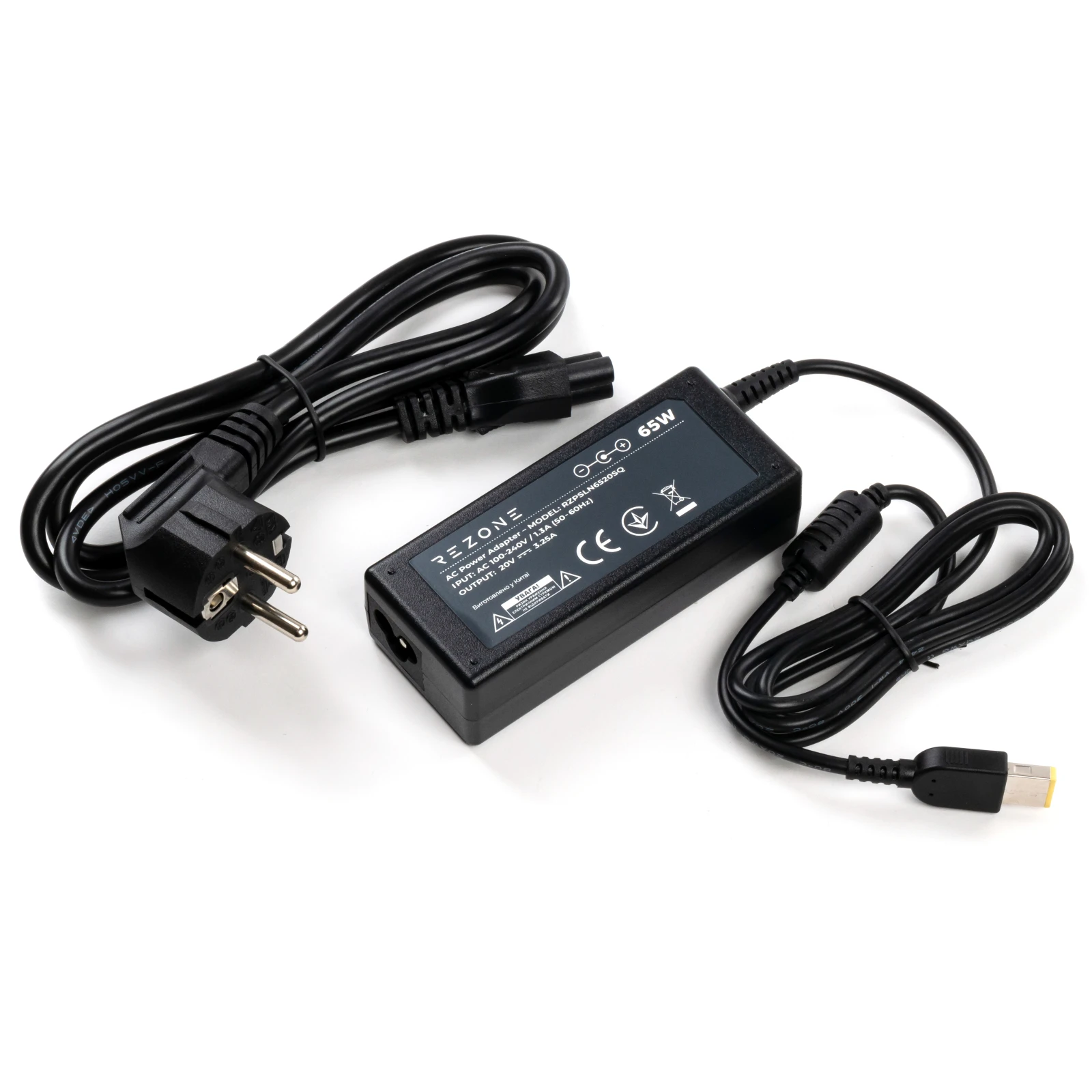Rezone Lenovo 65W 20V 3.25A square with pin (RZPSLN6520SQ) (UA) Вид ліцензійний