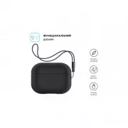 Чехол для наушников Armorstandart Silicone Case with straps для Apple Airpods Pro 2 Black (ARM68608) (UA)