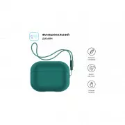 Чехол для наушников Armorstandart Silicone Case with straps для Apple Airpods Pro 2 Dark Green (ARM68612) (UA)