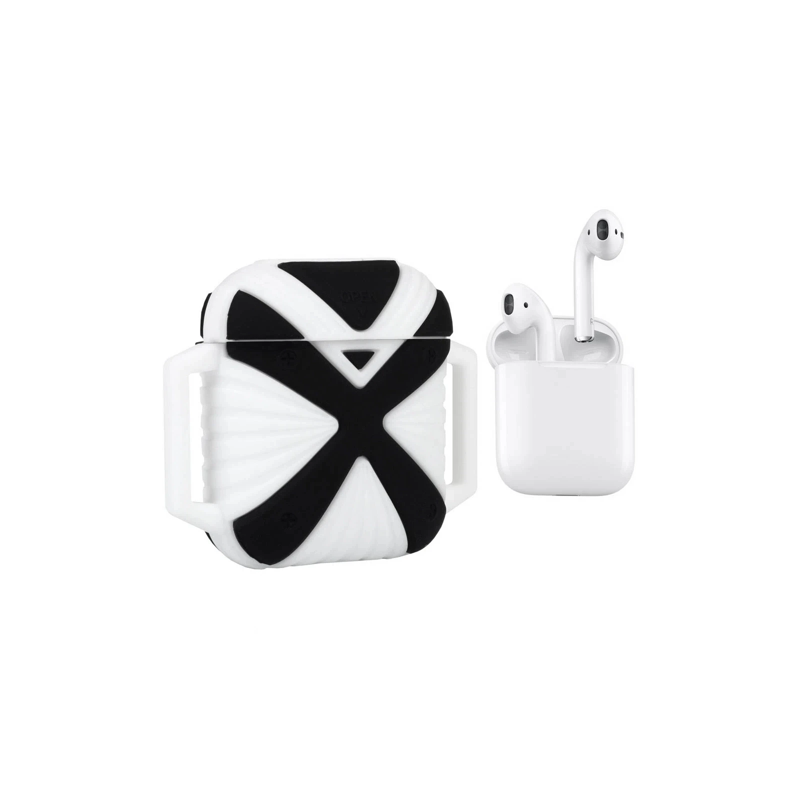 Чехол для наушников X-HuWei i-Smile для Apple AirPods IPH1443 Black+White (702333) (UA) Особенности чехол