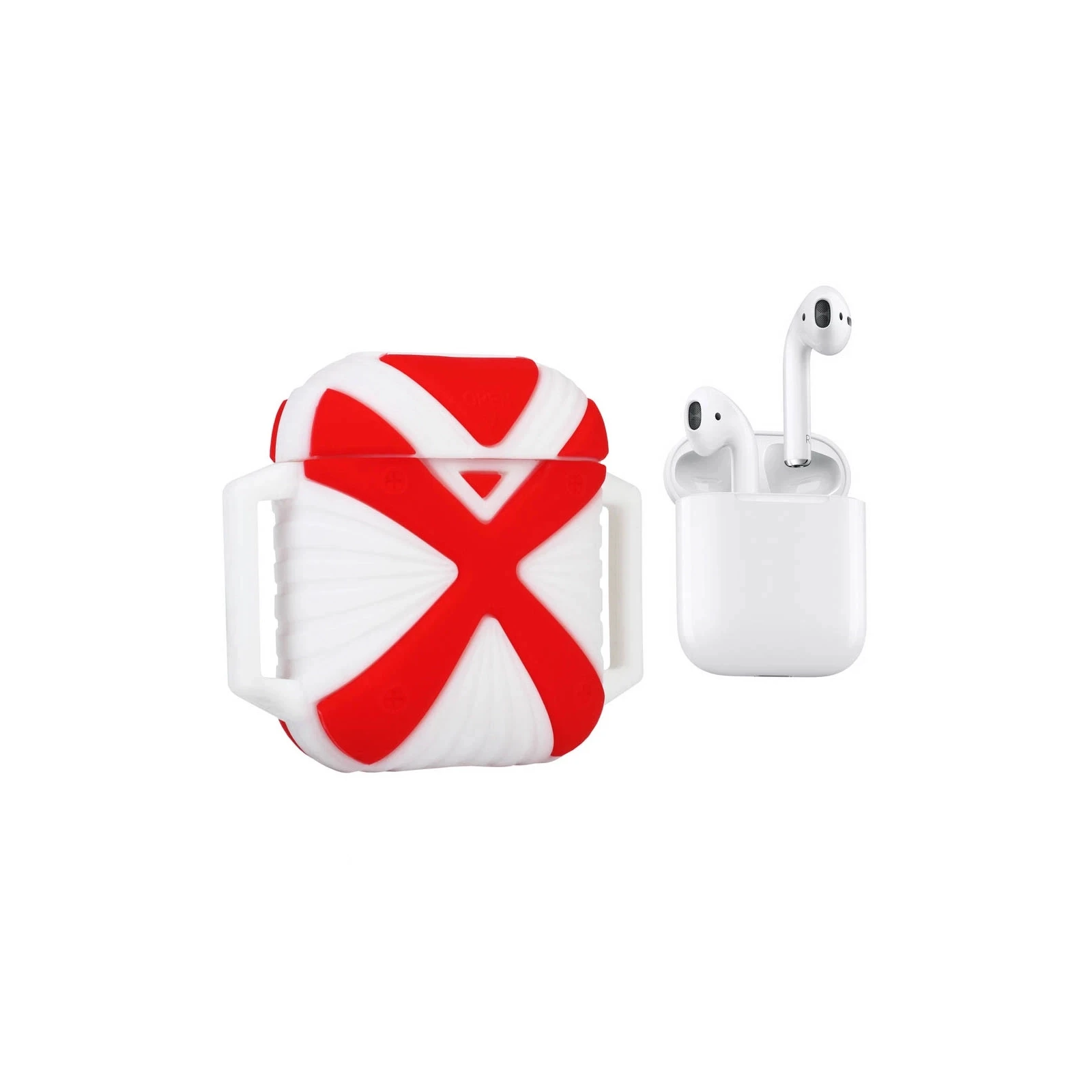 Чехол для наушников X-HuWei i-Smile для Apple AirPods IPH1443 Red+White (702334) (UA) Особенности чехол