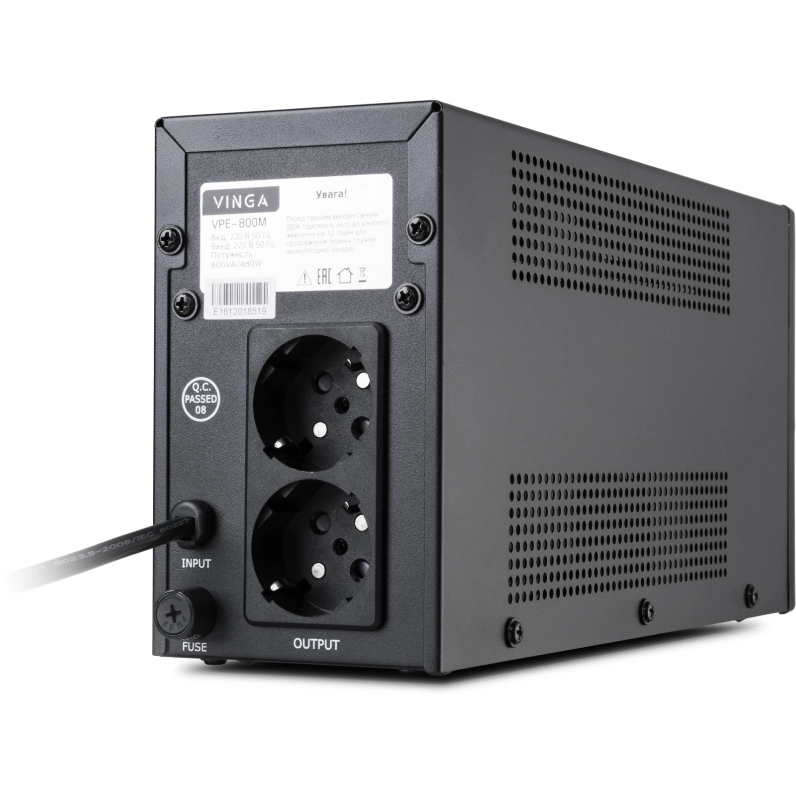 Vinga LED 800VA metal case (VPE-800M) (UA) Тип архітектури лінійно-інтерактивний (line interactive)