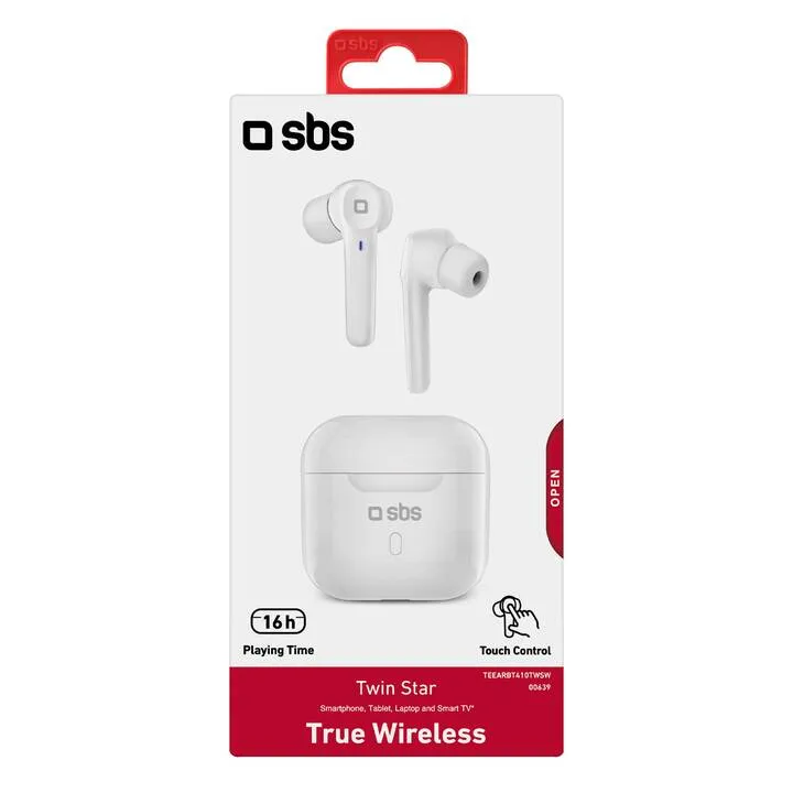 SBS Twin Star (TEEARBT410TWSW) Тип навушників: Вкладиші