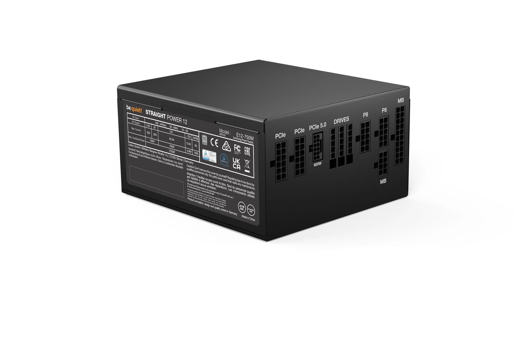 be quiet! Straight Power 12 750W 80 Plus Platinum ATX 3.0 (BN336) EU Стандарт  ATX 3.0