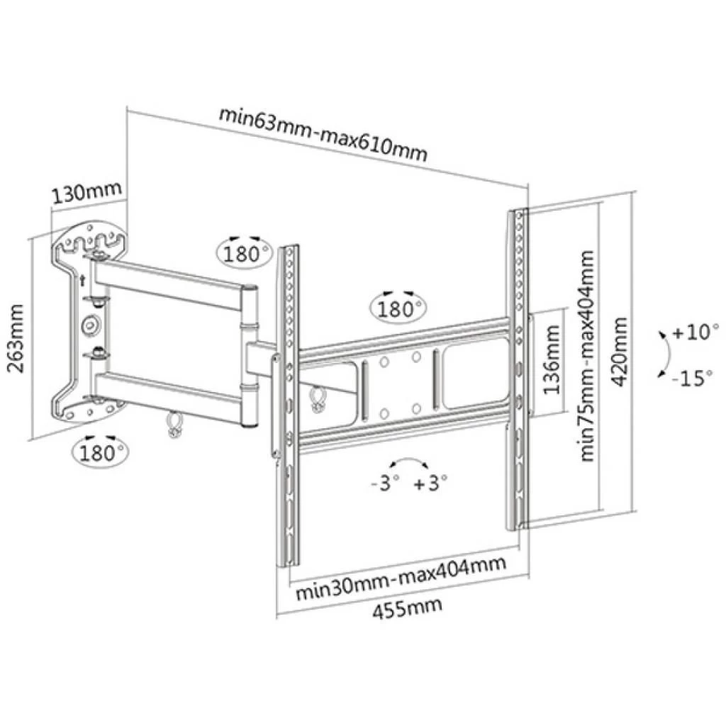 Brateck LPA52-443WL (UA) Тип: поворотно-наклонный;