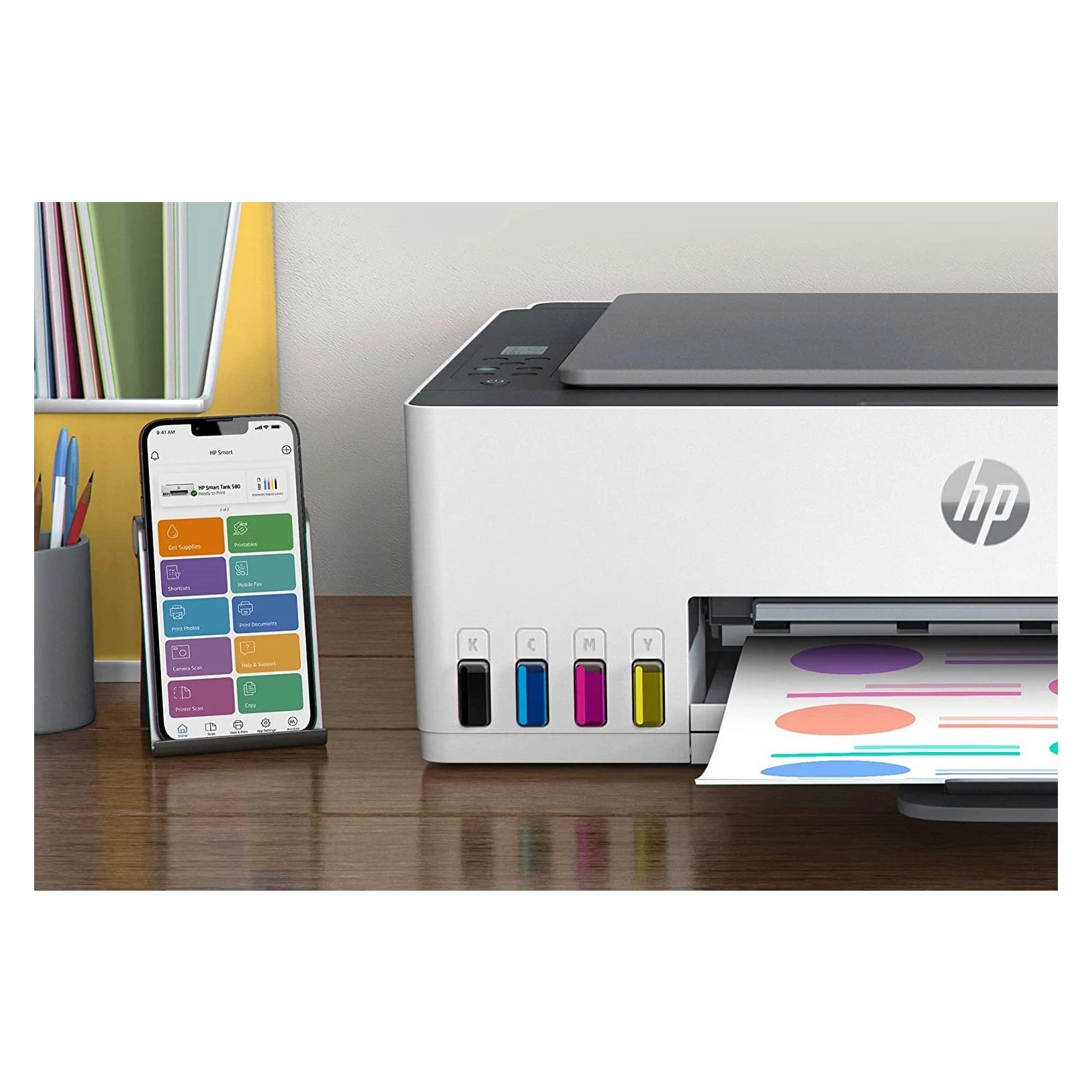 МФУ HP Smart Tank 580 c Wi-Fi (1F3Y2A) (UA) Тип БФП: струминний; Технологія