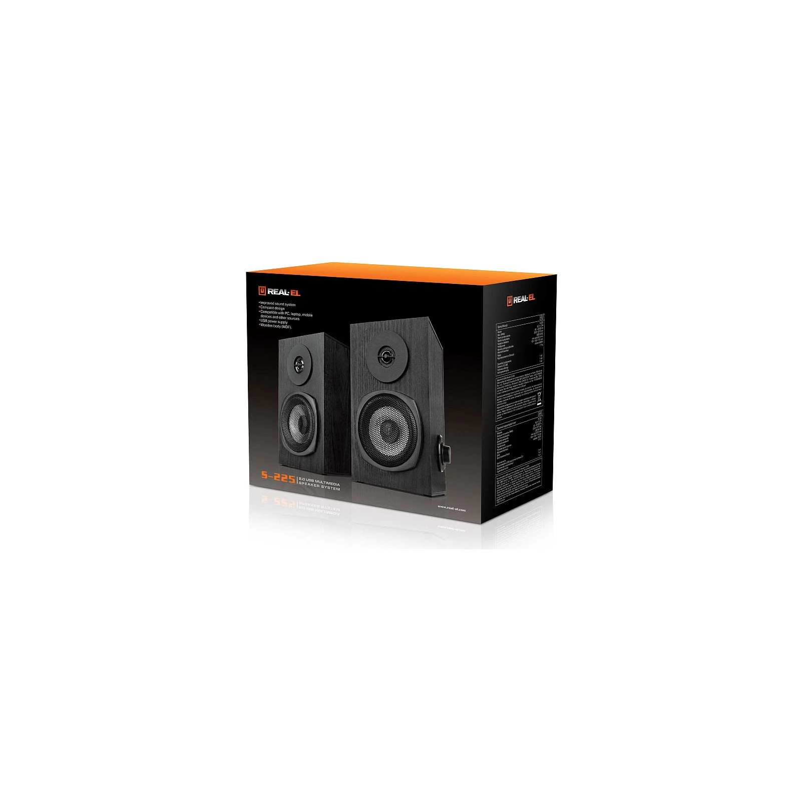 REAL-EL S-225 USB Black (UA) Тип: акустичні стовпчики;