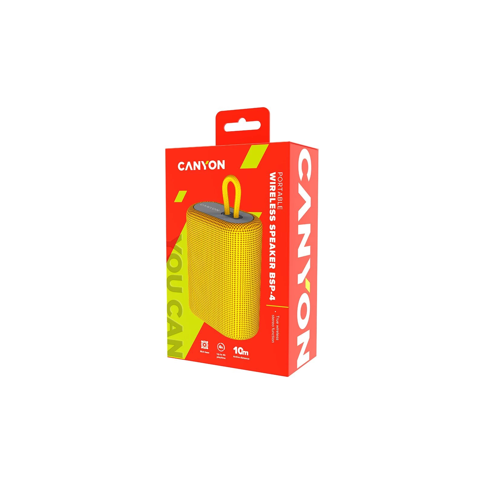 Canyon BSP-4 Bluetooth Yellow (CNE-CBTSP4Y) (UA) Тип: портативні колонки;