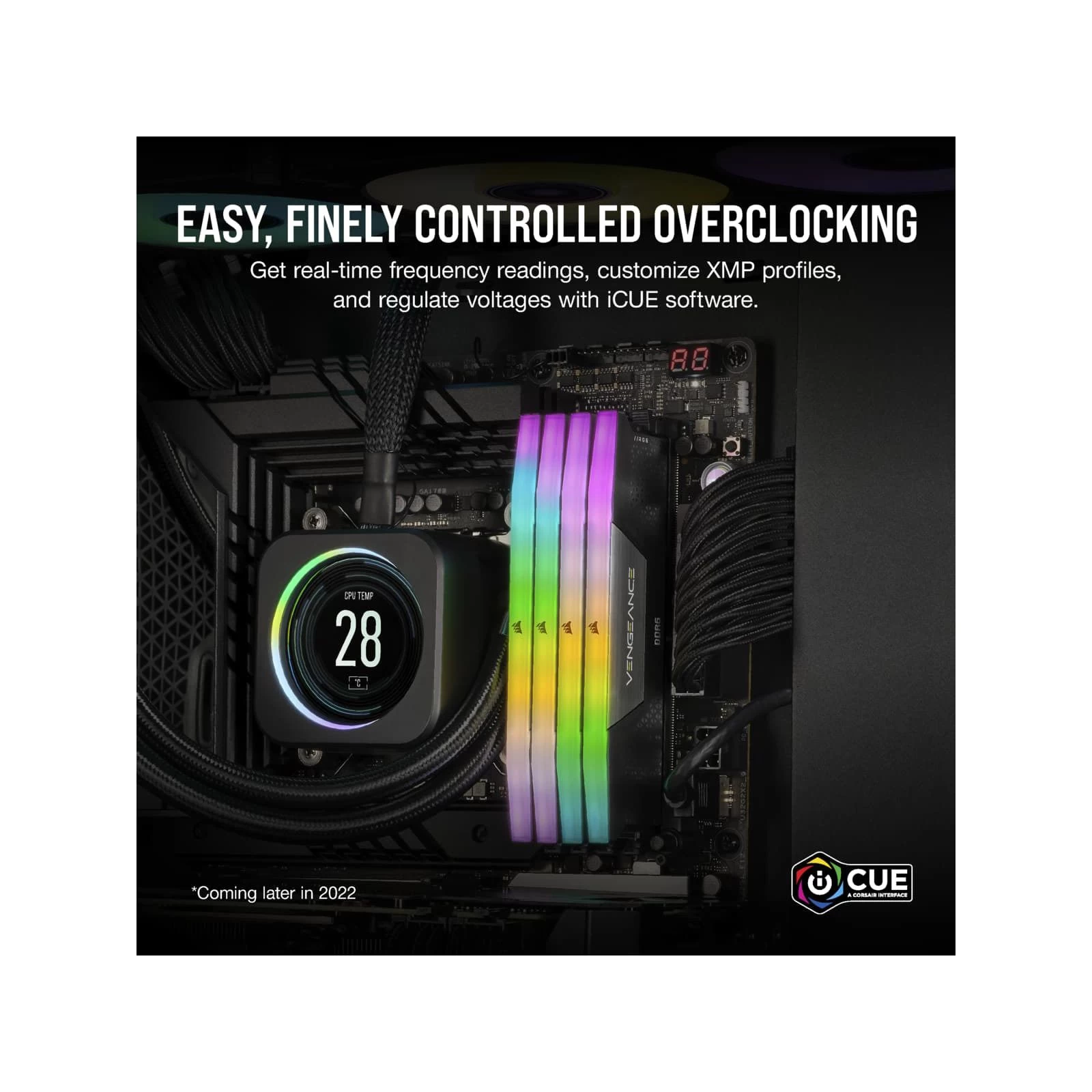 DDR5 32GB (2x16GB) 5200 MHz Vengeance RGB Corsair (CMH32GX5M2B5200C40) (UA) Тип пам'яті: DDR5; Об'єм пам'яті: 32