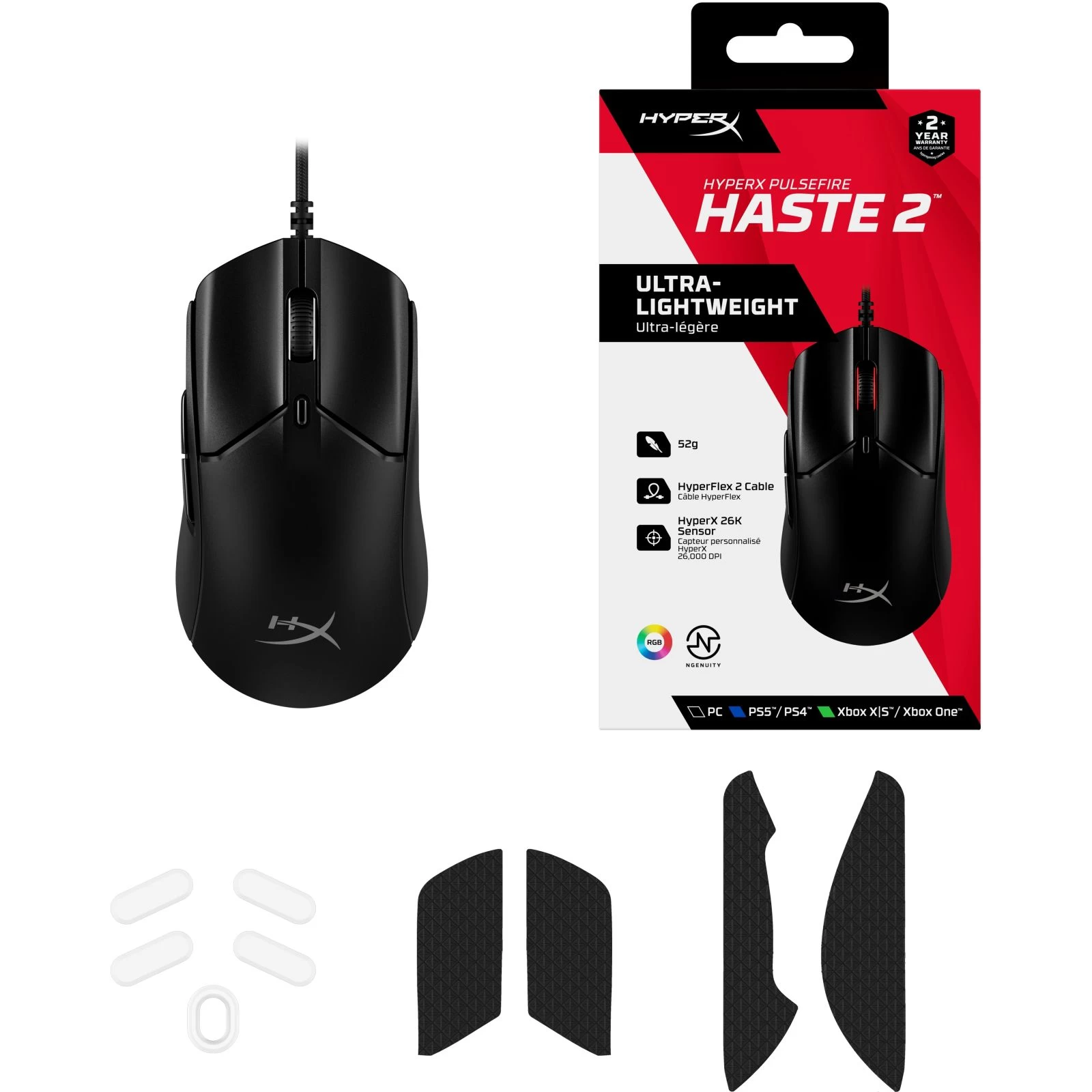 HyperX Pulsefire Haste 2 USB Black (6N0A7AA) (UA) Интерфейс подключения USB