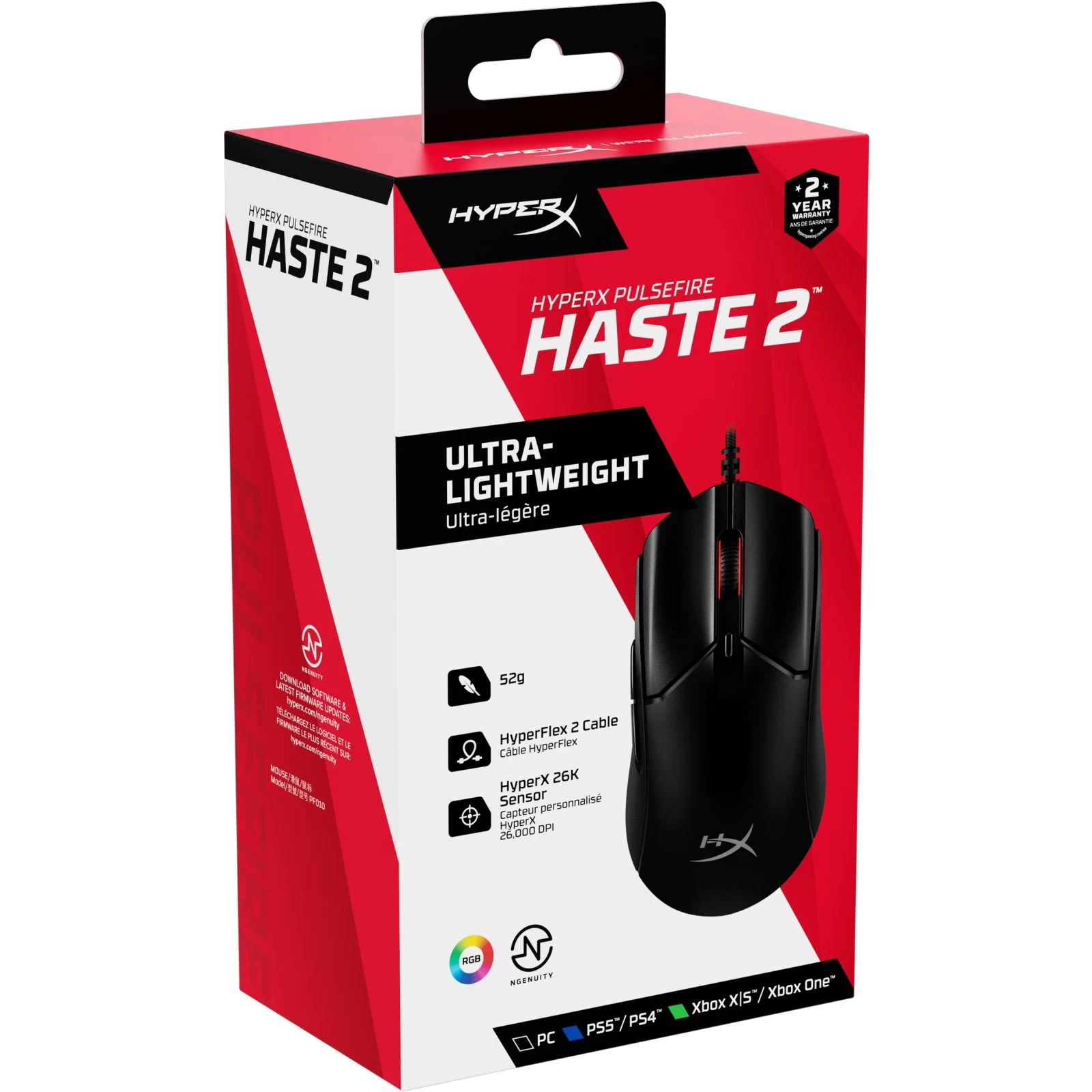 HyperX Pulsefire Haste 2 USB Black (6N0A7AA) (UA) Подключение проводное