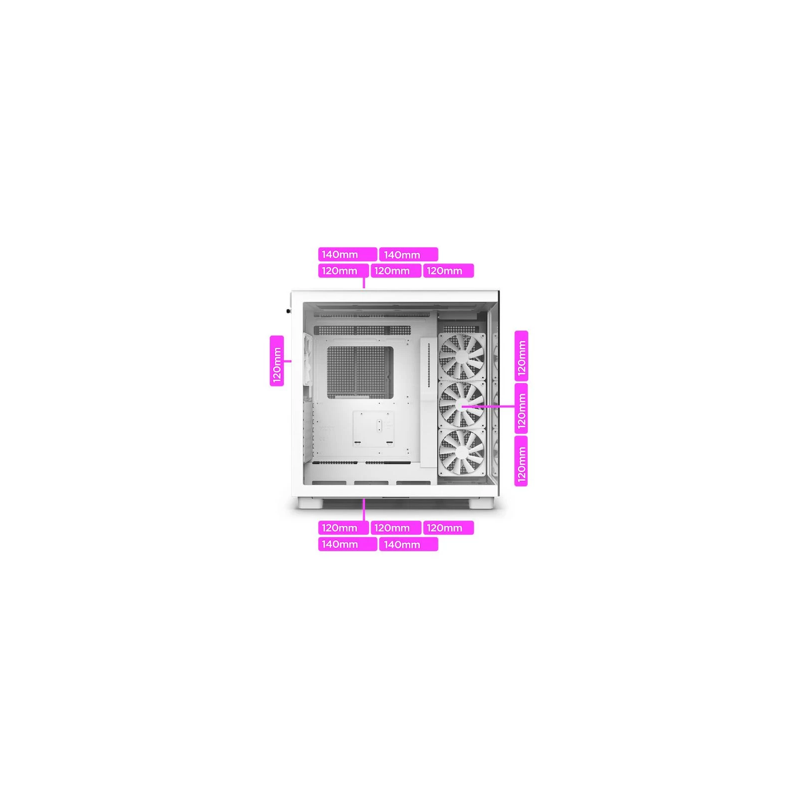 NZXT H9 Flow Edition White (CM-H91FW-01) (UA) Типорозмір: Miditower; Спосіб